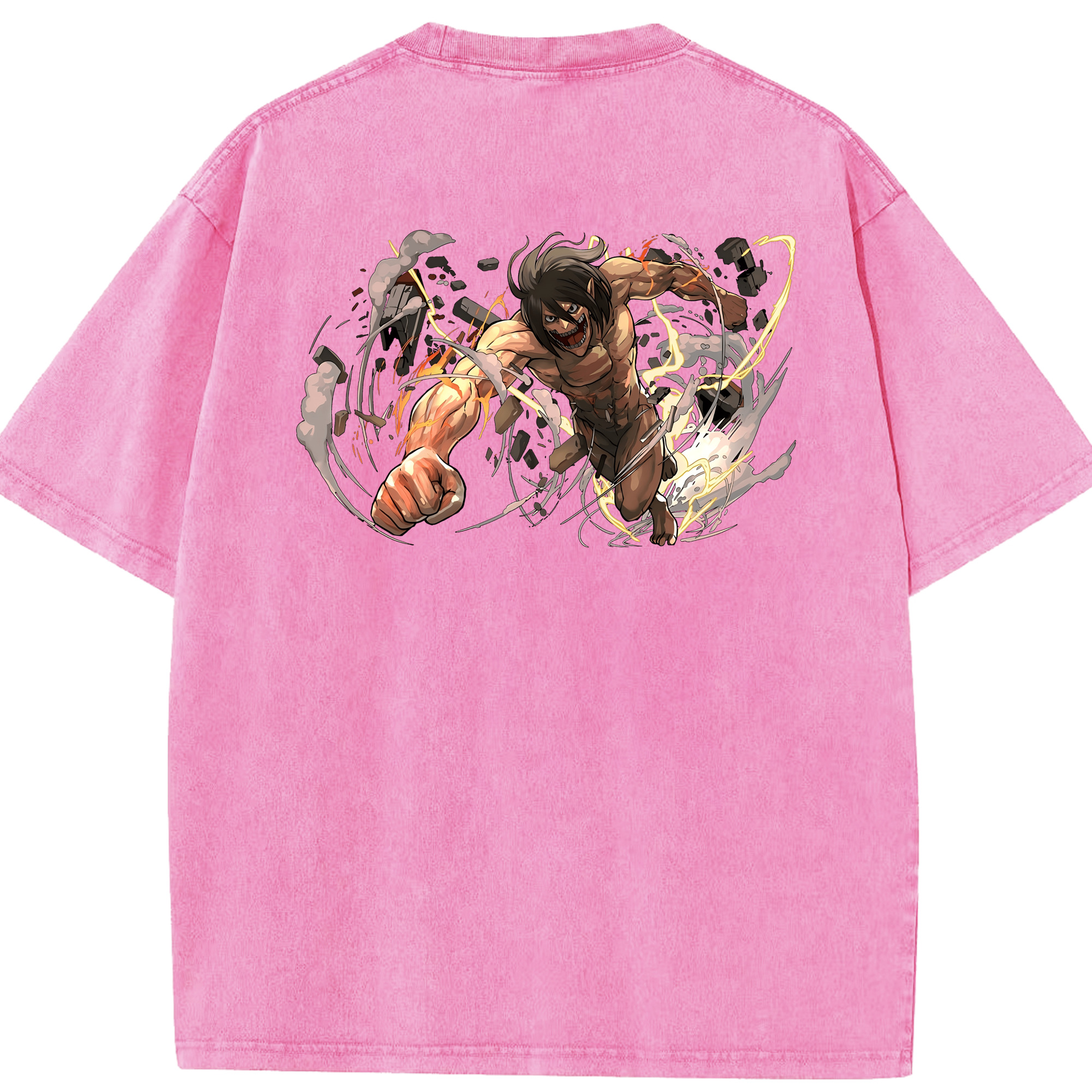 （画像用） 進撃の巨人 Attack on Titan 綿100% ヴィンテージ風 半袖Tシャツ（背面プリント）